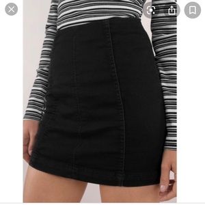 FREE PEOPLE MODERN FEMME BLACK DENIM MINI SKIRT